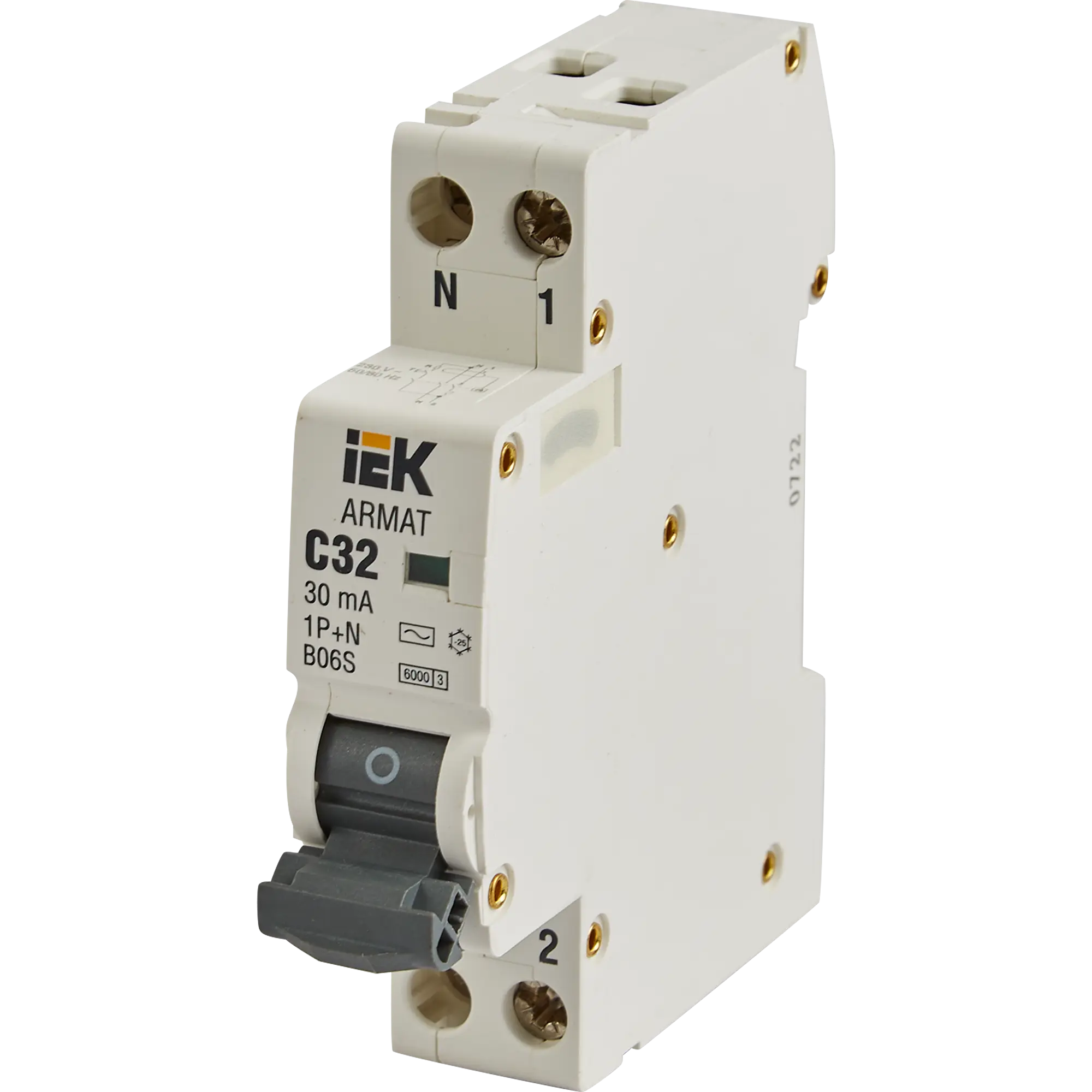 Диффавтомат 1P+N C32 (типАС 6кА) "IEK" ARMAT